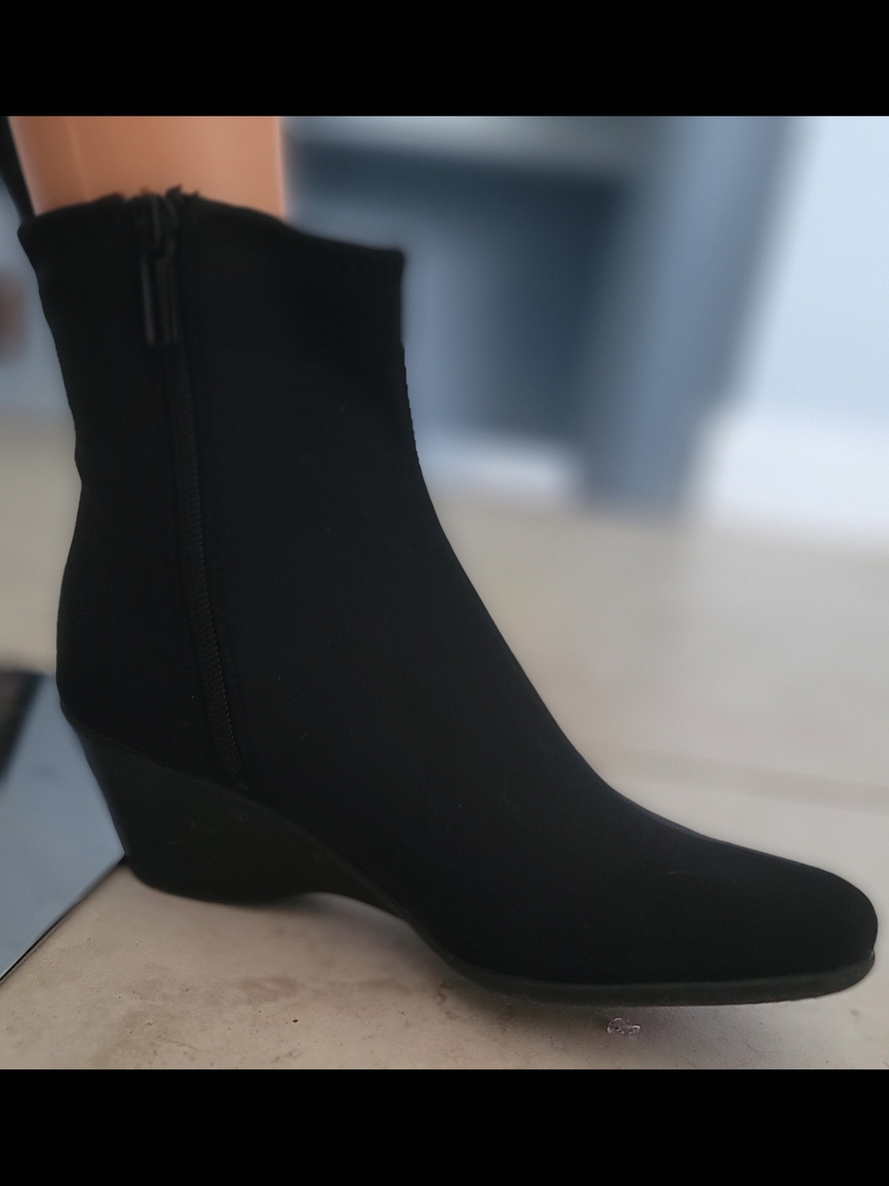 Classic Black Women's Ankle Bootie with Side Zip